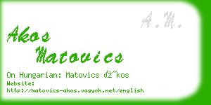 akos matovics business card